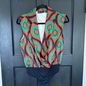 Colorful blouse bodysuit